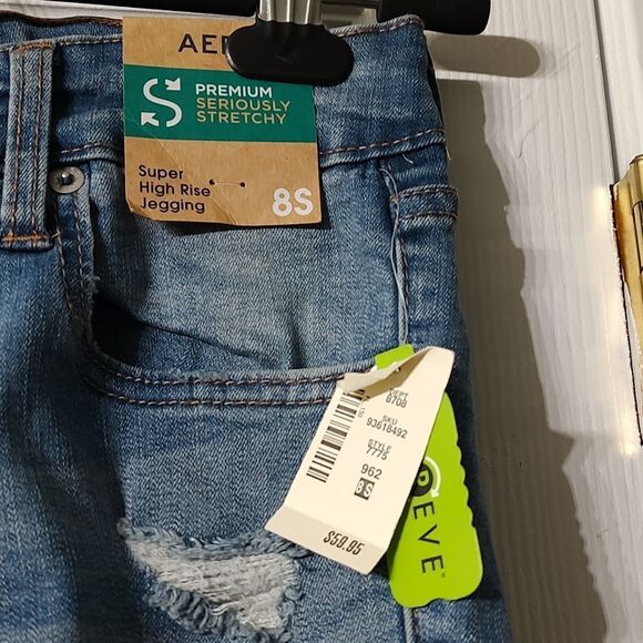 Aeropostale Seriously Stretchy  Super High Waist Distressed Jeggings Sz 8S - Picture 5 of 11